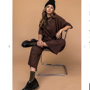 Dressed in LALA Original Lex Ribbed Playsuit in Mocha / Small